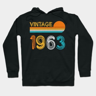 Vintage 1963 Happy 60th Birthday Retro Hoodie